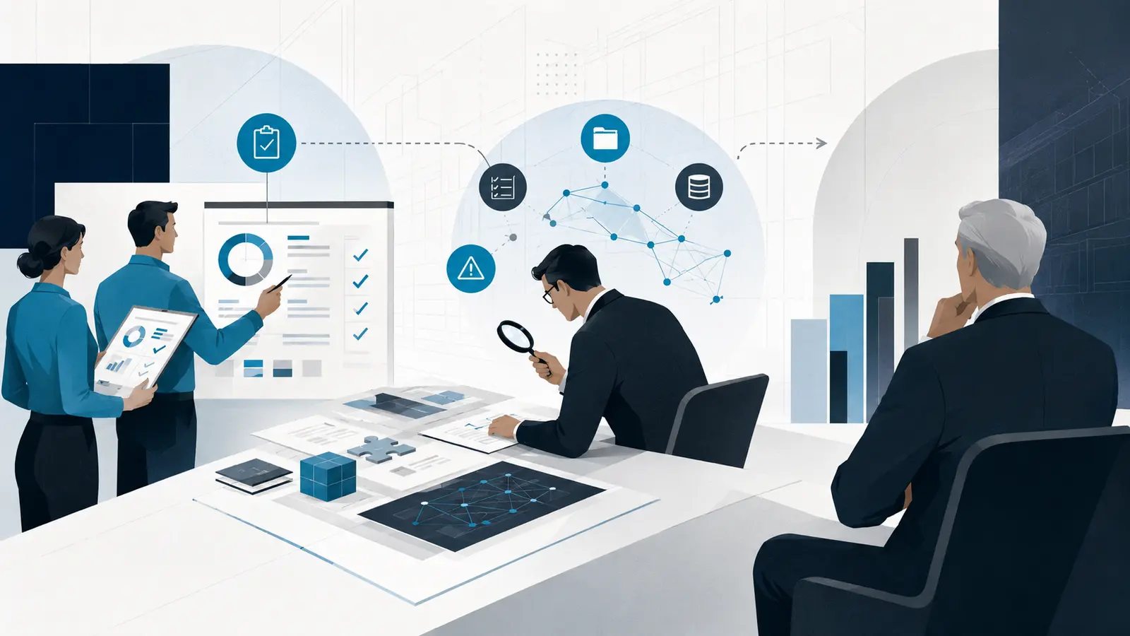 Independent assurance specialist examining supplier plans, delivery evidence and risks before the client makes a decision.